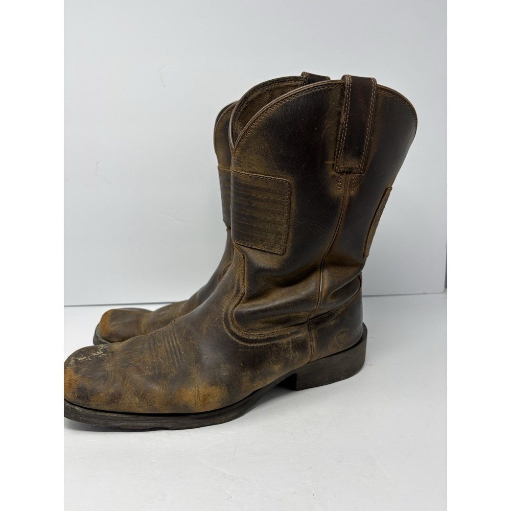 Ariat Rambler Patriot Western Boots Men 10.5EE Brown Leather Square Toe 10029692